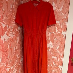 Red Kate Spade Short Sleeve Dress with Lace Eyelet Bottom